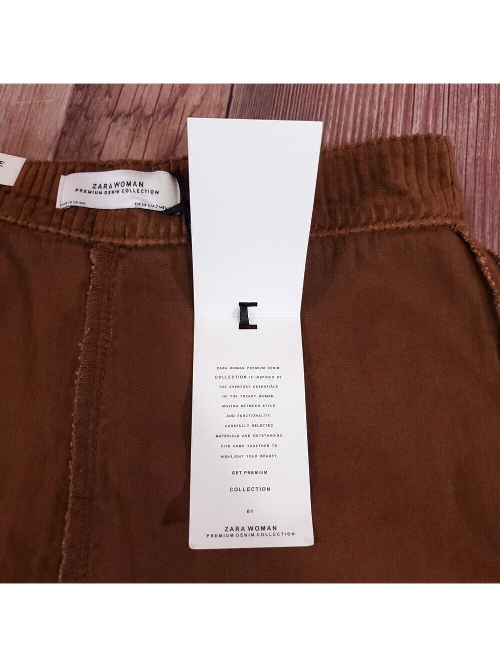 NWT Zara Womens Size 2 The Marine Culotte in Sweet Corduoiry Wide Leg Pants - Picture 9 of 15